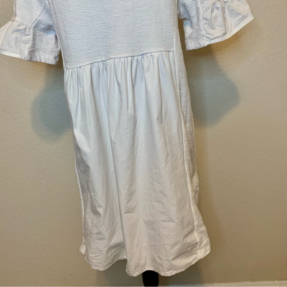 English Factory Puff Sleeve Babydoll Dress White Size Medium - Picture 12 of 15